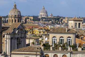rome many domes view from vatican museum terrace aerial panorama