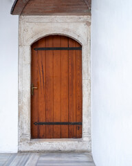 wooden door background, front view