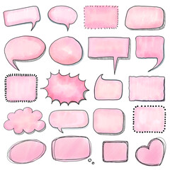 Set of speech bubble quote icons. Flat vector design
