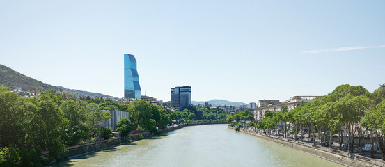Landscape of Tbilisi city on Kura city © PixieMe
