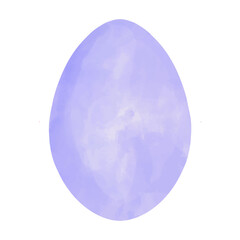 Watercolor textured vector illustration of pastel purple blue Easter egg. Hand painted spring water colour clip art element isolated on white background