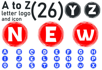 Creative A to Z letter logo and icon design template