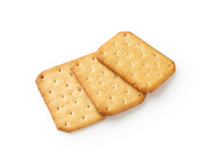 Cracker cookies isolated on white background with clipping path.