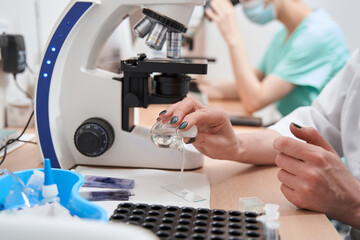 Scientists doing medical research in the laboratory