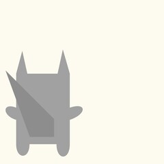 Curious, cartoon gray cat. Background for an image depicting a curious cat.