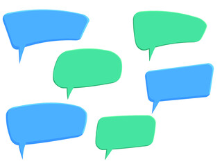 Set of colorful comic speech bubbles. Vector Illustration and graphic elements