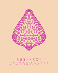 Geometric shape for design. Wireframe illustration. Molecular grid. 3d technology style. Vector illustration. Futuristic connection structure for chemistry and science.