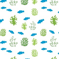 seaweed pattern seamless vector underwater world