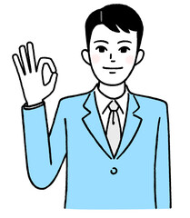 OKサインを出すビジネスマン