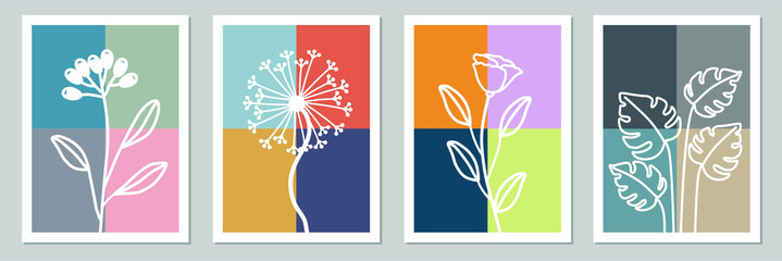 Fototapeta na wymiar colorful cat and flower picture background