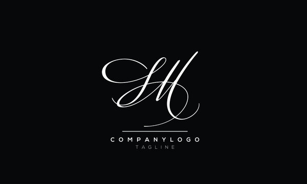 Alphabet letters Initials logo SM