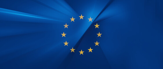 flag of Europe abstract creative 3d-illustration