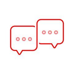 Naklejka premium Discussion speech bubbles icon. Dialogue chat messaging icon isolated on white background