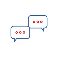 Discussion speech bubbles icon. Dialogue chat messaging icon isolated on white background