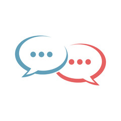 Discussion speech bubbles icon. Dialogue chat messaging icon isolated on white background