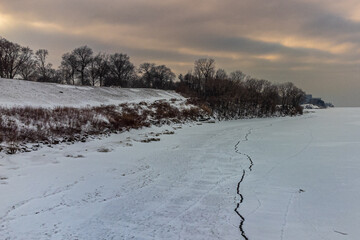 Winter landscape with snow - Cleveland, Ohio