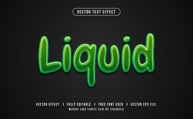 Green Liquid Editable Vector Text Effect.