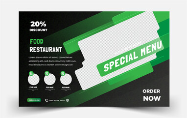 Food landscape web template with modern design vector template