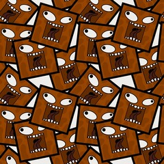 Kids seamless cute monster alien pattern for fabrics and packaging and gifts and cards and linens and wrapping paper