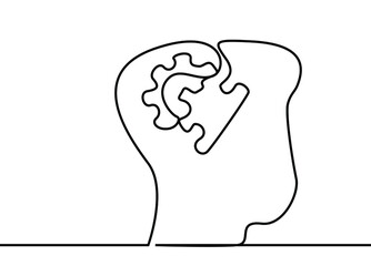 gears turn in a human head and brain