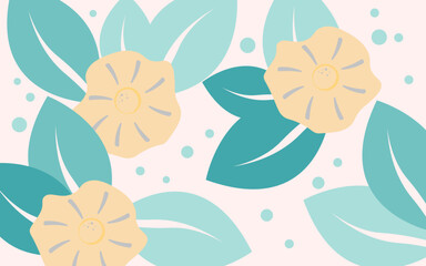 aesthetic background with yellow floral pattern