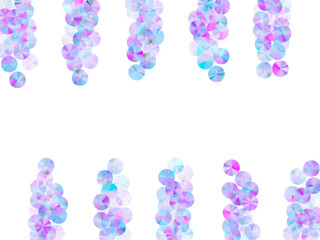 Purple beads confetti placer vector background. Elegant shimmering sequin elements holiday decoration flatlay. Holiday confetti scatter flickering background.