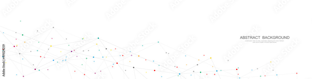 Poster Abstract background and geometric pattern with connecting the dots and lines for banner design or header