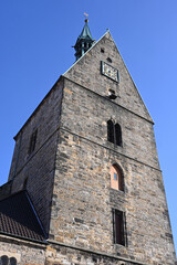 Fototapeta na wymiar Glockenturm der mittelalterlichen Martinikirche in Stadthagen