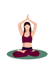 Girl in the lotus position in the style without a face