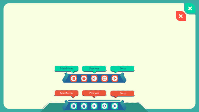 Game Panel and Media interface with Hover Buttons