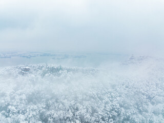 Winter snow scene in Moshan Scenic Area, East Lake, Wuhan, Hubei