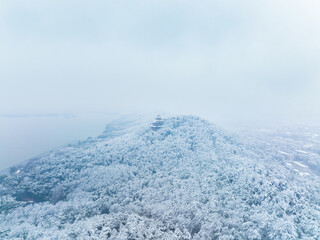 Winter snow scene in Moshan Scenic Area, East Lake, Wuhan, Hubei