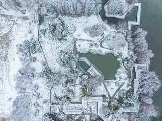 Winter snow scene in Moshan Scenic Area, East Lake, Wuhan, Hubei