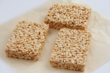 popcorn for proper nutrition on a light background