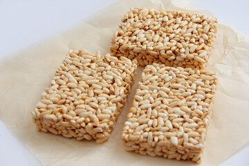 popcorn for proper nutrition on a light background