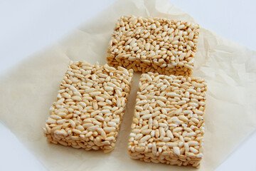 popcorn for proper nutrition on a light background