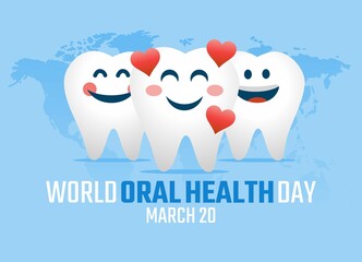 vector graphic of world oral health day good for world oral health day celebration. flat design. flyer design.flat illustration.