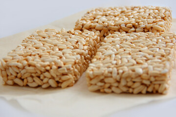 popcorn for proper nutrition on a light background