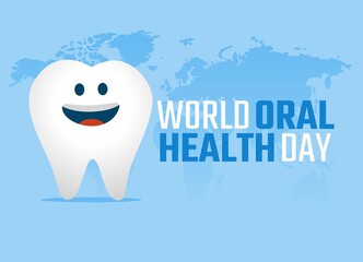 vector graphic of world oral health day good for world oral health day celebration. flat design. flyer design.flat illustration.