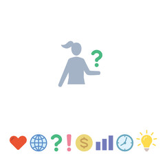 Obraz premium People silhouette icon, holding something in one hand