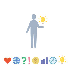 People silhouette icon, holding something in one hand