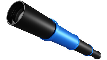 3d Rendering Blue Cartoon Telescope Web. A telescope is an optical instrument using lenses, curved mirrors, or a combination of both to observe distant objects, 