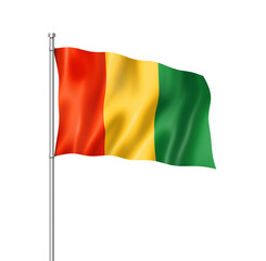 Guinean flag isolated on white