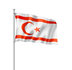 Northern Cyprus flag isolated on white