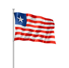 Liberian flag isolated on white