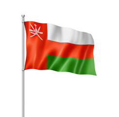 Oman flag isolated on white