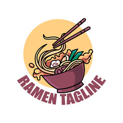Ramen Mascot Logo Illustration