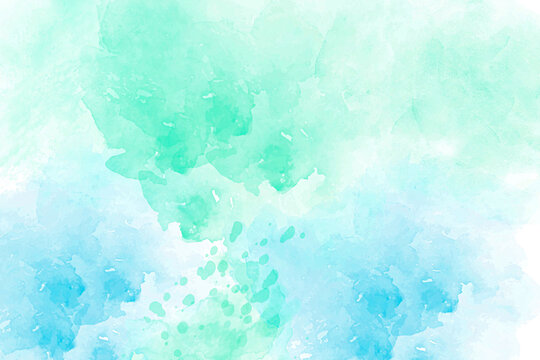 Abstract background texture, Bright colors blue, green and white  watercolor gradients hand-painted. High resolution texture for design. There is blank place for text, textures design art work.