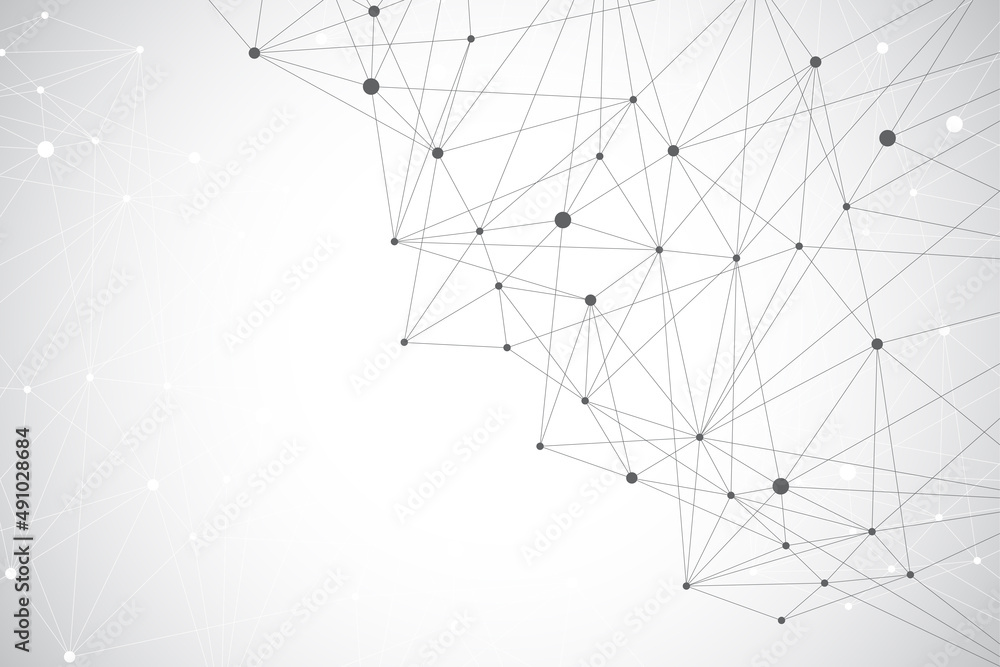 Poster global network connection concept. social network communication in the global business. big data vis