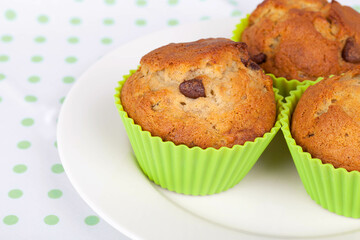 Muffins on white plate